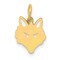 14K Yellow Gold Polished Fox Head Charm Pendant Jewelry 19mm x 11mm